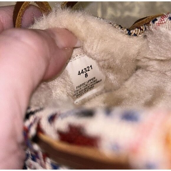 Minnetonka Britt Trapper Multicolor Tribal Print Fur Moccasin Slippers Size 8 - Picture 8 of 8